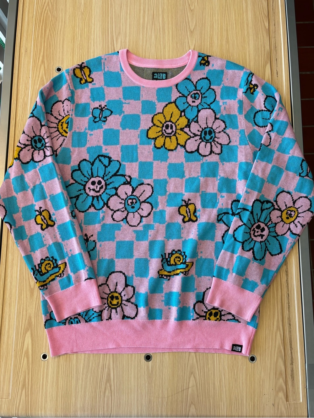 A-Lab flower checkerboard sweater